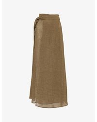 LeKasha - Wrap-front High-waist Linen Maxi Skirt - Lyst