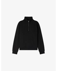 Sandro - Funnel-Neck Half-Zip Cotton Sweatshirt - Lyst