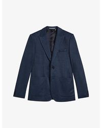 Ted Baker - Single-breasted Slim-fit Cotton-jersey Blazer - Lyst