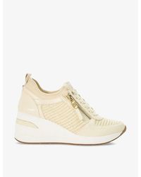 Dune - Tural-synthetic Eilin Wedge-heel Woven Low-top Trainers - Lyst