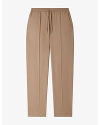 Sandro - Drawstring Elasticated-Waist Stretch Wool-Blend Trousers - Lyst