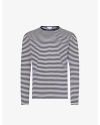 Sunspel - Striped Long-sleeve Cotton-jersey T-shirt - Lyst