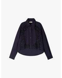 Sandro - Floral-Embroidered Cotton Shirt - Lyst