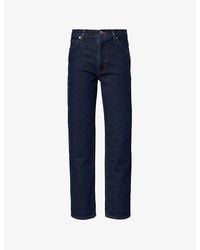 FRAME - The Borrowed Straight-Leg Mid-Rise Stretch-Cotton Jeans - Lyst