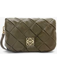 Loewe - Goya Puffer Pleated Mini Leather Shoulder Bag - Lyst