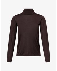Max Mara - Polo-Neck Wool Knit Top - Lyst