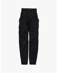 Rick Owens - Stefan Loop-embellished Relaxed-fit Wide-leg Stretch-cotton Cargo Trousers - Lyst