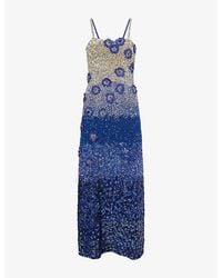 La Fuori - Sapphire Stardust Sequinned Midi Dress - Lyst