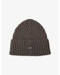 Sandro - Logo-Patch Ribbed Knitted Beanie Hat - Lyst