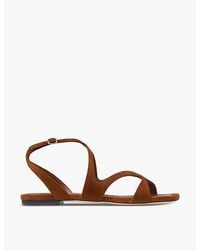 Jimmy Choo - Ayla Suede Flat Sandals - Lyst