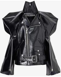 Junya Watanabe - Boxy-fit Zipped-cuff Faux-leather Jacket - Lyst