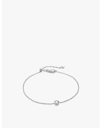 Monica Vinader - Solitaire Sterling- And 0.06Ct Lab-Grown Diamond Bracelet - Lyst