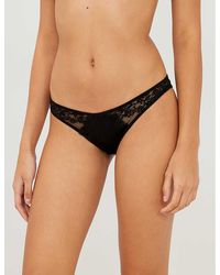 Coco De Mer - Seraphine Spank Low-rise Satin And Lace Briefs - Lyst
