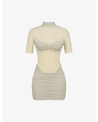 House Of Cb - Sorrel Semi-Sheer Stretch-Mesh Mini Dress Xs (A-C Cup) - Lyst