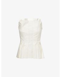 Reformation - Ashlyn Pleated Stretch-Cotton Top - Lyst