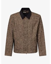 Percival - Boxy Herringbone Woven Jacket - Lyst