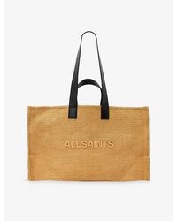 AllSaints - Lutece Logo-Print Paper Tote Bag - Lyst