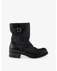 Prada - Buckle-Detail Leather Mid-Calf Boots - Lyst