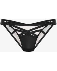 Agent Provocateur - Briella Bow-embellished Woven Briefs X - Lyst