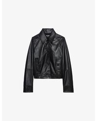 Zadig & Voltaire - Collar Flap-Pocket Regular-Fit Leather Jacket - Lyst