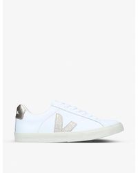 Veja - Esplar Logo-embossed Low-top Leather And Canvas Trainers - Lyst