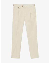Reiss - Float Tailored-Fit Side-Adjuster Cotton-Blend Trousers - Lyst
