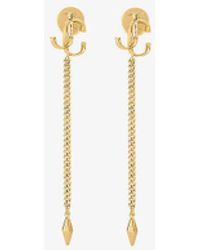 Jimmy Choo - Diamond Jc Logo-embellished -tone Brass Drop Earrings - Lyst