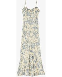Sandro - Joselle Floral-pattern Woven Maxi Dress - Lyst