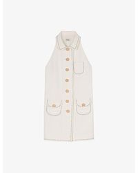 Sandro - Sleeveless Button-Up Stretch-Woven Mini Dress - Lyst
