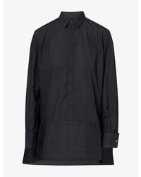 Sacai - Pleated Asymmetric Woven Mini Dress - Lyst