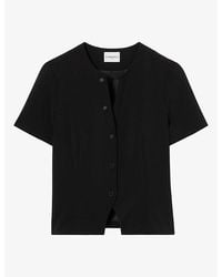 Claudie Pierlot - V-Neck Slim-Fit Stretch-Woven Top - Lyst
