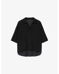 AllSaints - Bern Polo-Collar Wool Top - Lyst