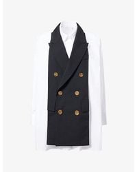 Sacai - Suiting Shirt Panelled Woven Shirt - Lyst