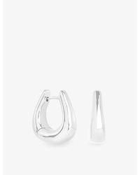 Astrid & Miyu - Horseshoe-Plated Brass Hoop Earrings - Lyst