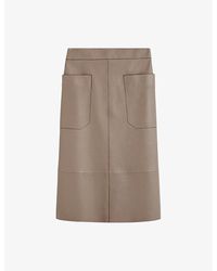 JOSEPH - Blomfield Side-Pocket Leather Midi Skirt - Lyst