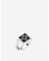 Thomas Sabo Rebel At Heart Sterling-silver And Onyx Signet Ring - White