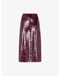 Whistles - Sequin Regular-Fit Stretch-Woven Midi Skirt - Lyst