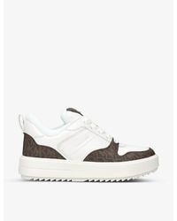 MICHAEL Michael Kors - Rumi Panelled Monogram-print Leather And Canvas High-top Trainers - Lyst