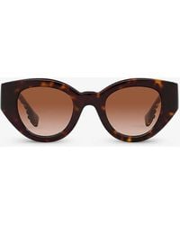 Burberry - Be4390 Meadow Tortoiseshell-print Phantos-frame Acetate Sunglasses - Lyst