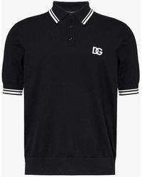Dolce & Gabbana - Brand-embroidered Short-sleeved Cotton-blend Polo Shirt - Lyst