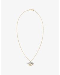 Kismet by Milka - Evil Eye Mini Metal And 0.10Ct Diamond Pendant Necklace - Lyst