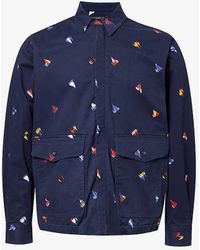 Beams Plus - Vy Collared Printed Cotton-blend Jacket - Lyst