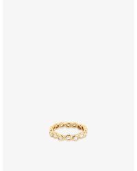 Astrid & Miyu - Pear 18Ct-Plated Sterling- And Zirconia Eternity Ring - Lyst