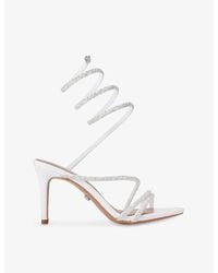 Carvela Kurt Geiger - Spiral 80 Crystal-Strap Woven Heels - Lyst
