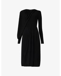 eem - Scarf Detail Knitted Midi Dress - Lyst
