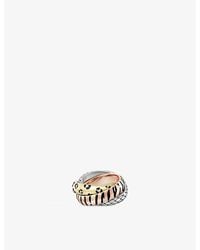 Cartier - Trinity Wild 18Ct Rose, 0.18Ct Round Brilliant-Cut Semi-Pavé Diamond And Lacquer Ring - Lyst