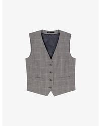 Maje - Checked V-Neck Stretch Wool-Blend Waistcoat - Lyst