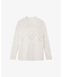 The White Company - Pointelle-knit Oversized Certified Wool-blend Jumper - Lyst