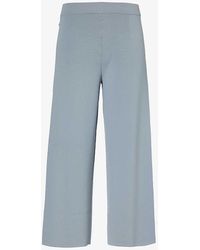 Max Mara - Wide-leg Mid-rise Cropped Knitted Trousers X - Lyst