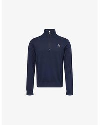 Paul Smith - Embroidered Zebra Patch Funnel-Neck Knitted Sweater - Lyst
